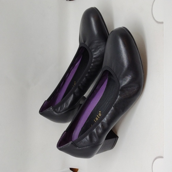 David‎ Tate Black Leather Pumps with Block Heels Size 8.5W - Picture 1 of 7
